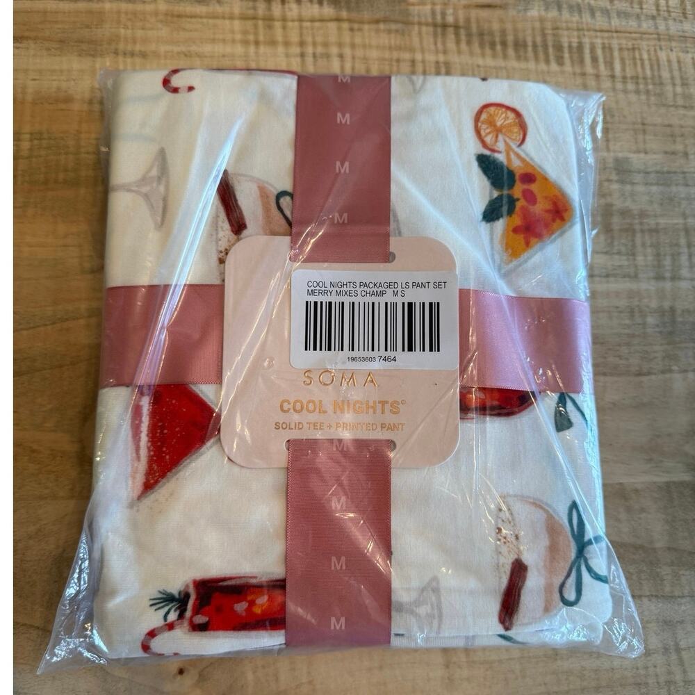 Soma Cool Nights Packaged Long-Sleeve Pant Pajama Set cocktails